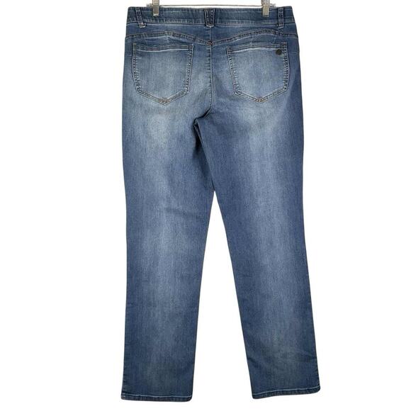Democracy Jeans Ab Solution Womens Size 14 Blue Denim High Rise Straight - Picture 3 of 8